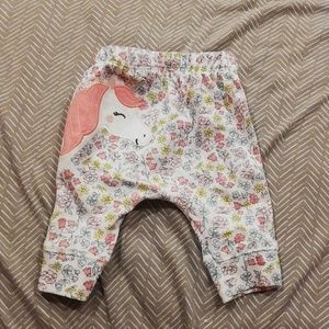 Cute barely worn unicorn newborn baby girl pants